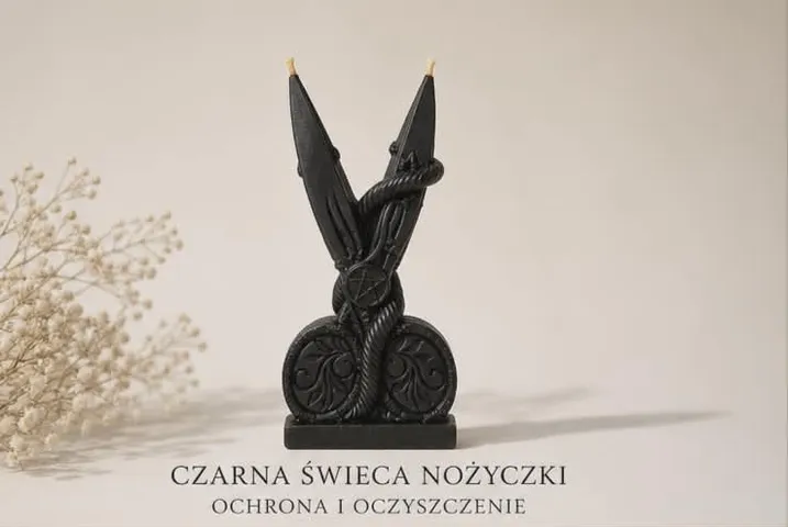 Świeca nożyczki czarna
