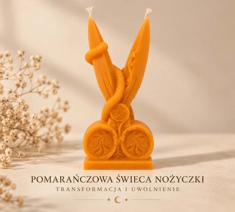 Świeca nożyczki pomarańczowe